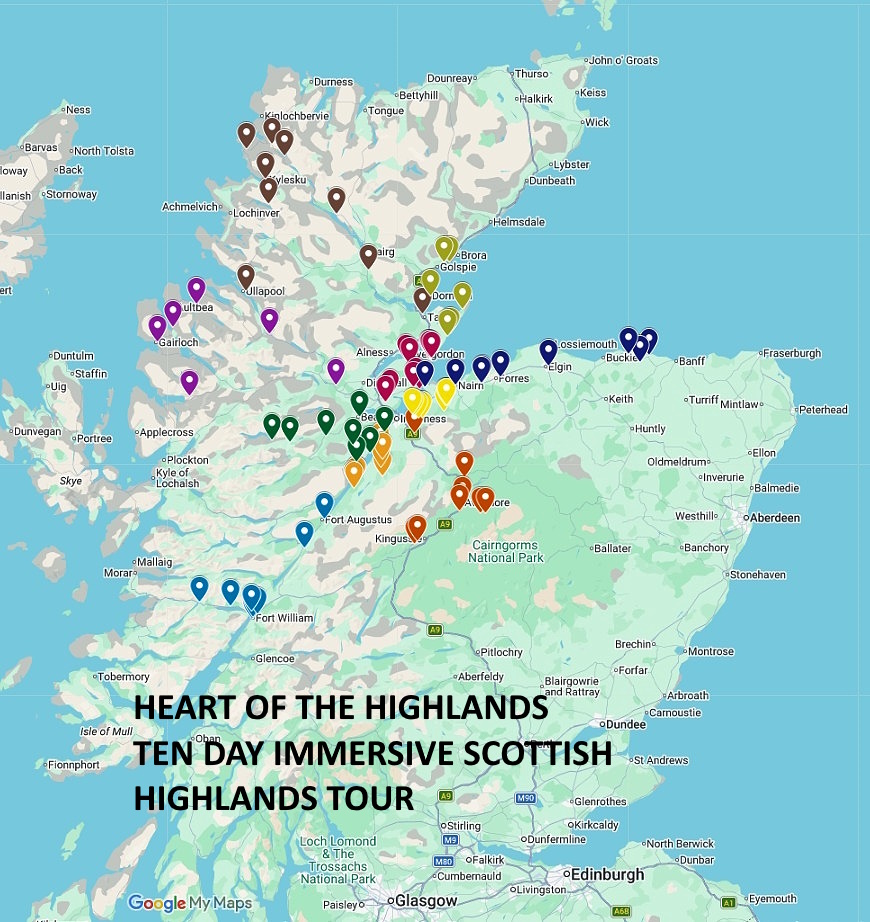 Highland routes taken over the ten days
